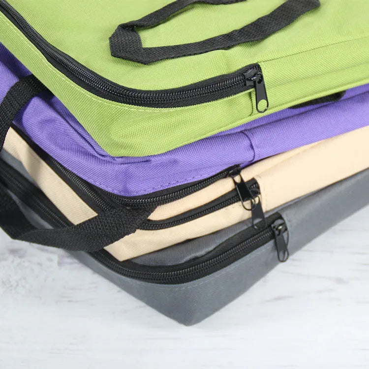 Pet car seat bag in almond colour with quilted fabric and mesh panels on car passenger seat
