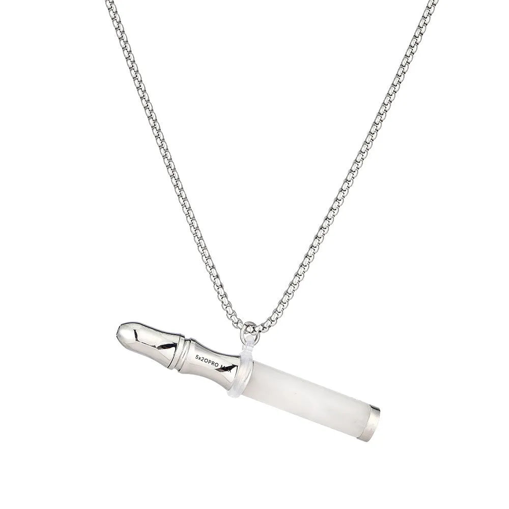 Natural stone crystal respirator necklace pendant in sport style with six colour options including amethyst