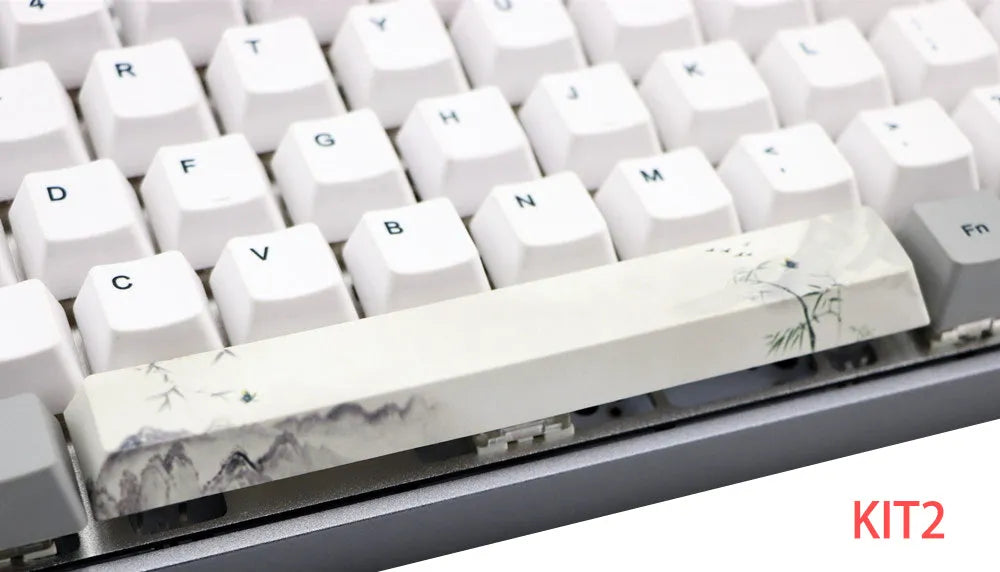 6.25U PBT space keycap with five-sided sublimation in original height, shown in a KIT colour style for mechanical keyboards