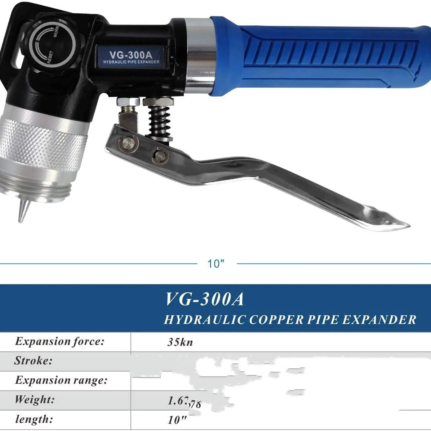 VG-300 style hydraulic tube expander tool for refrigeration work made from alloy steel.
