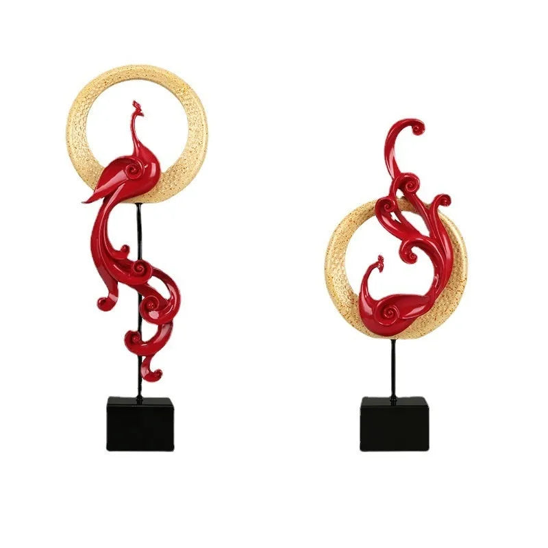 Resin Phoenix ornament in European style with detailed moulded design