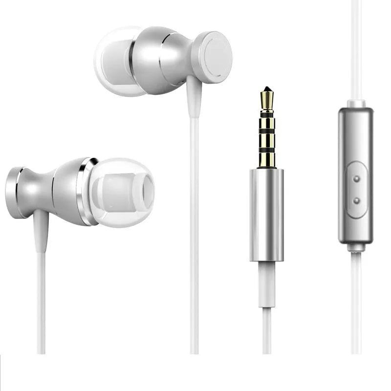 In-ear subwoofer headphones with 3.5mm plug and metallic finish options