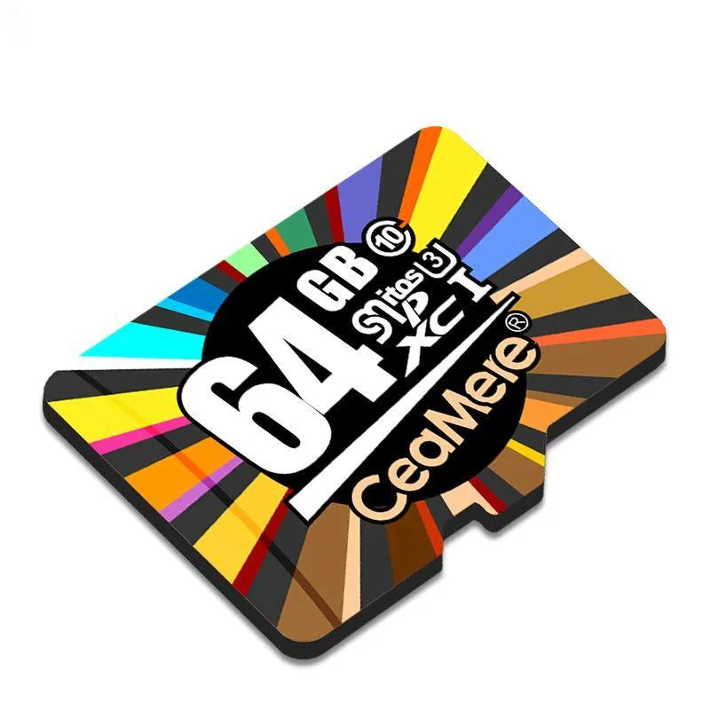 Class 10 memory card for smartphones, tablets, and dash cams, available in 8GB to 256GB capacities.