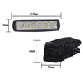 Black die-cast aluminium car auxiliary spotlight with clear lens and bracket.
