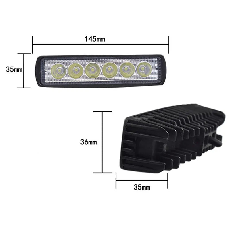 Black die-cast aluminium car auxiliary spotlight with clear lens and bracket.