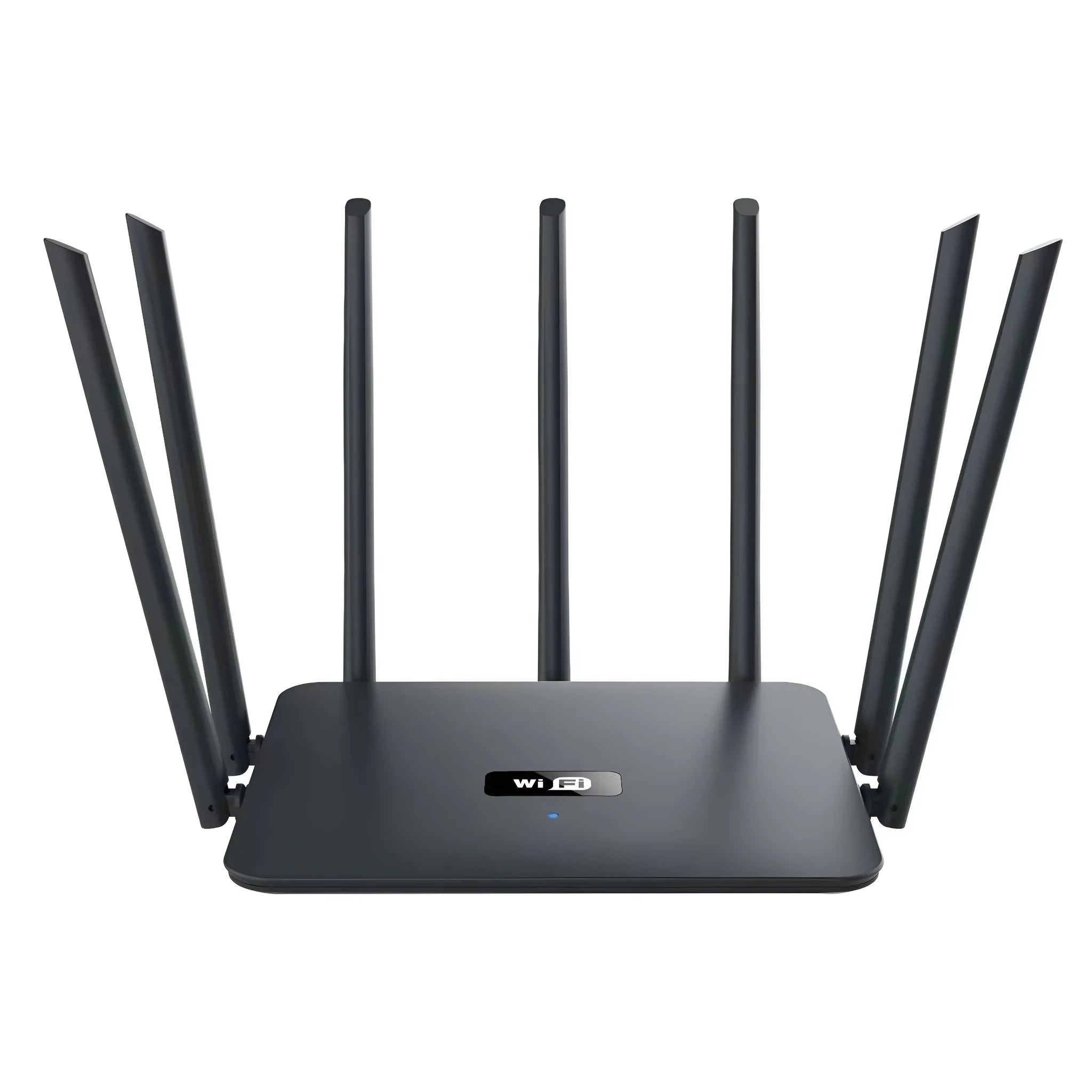 Black and white dual-band 5G gigabit router with multiple antennas for whole-house wall-through WiFi coverage