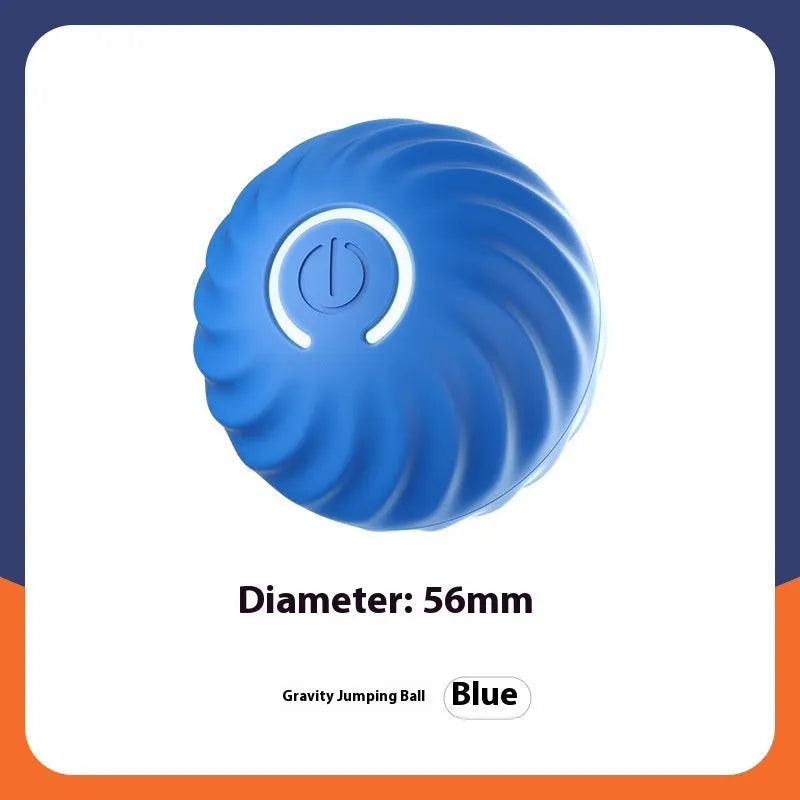 Blue Gravity Jumping Ball smart rechargeable dog toy 56mm plastic interactive pet toy