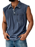 Men's polo shirt with 3D digital printing design, button front, and short sleeves in loose fit