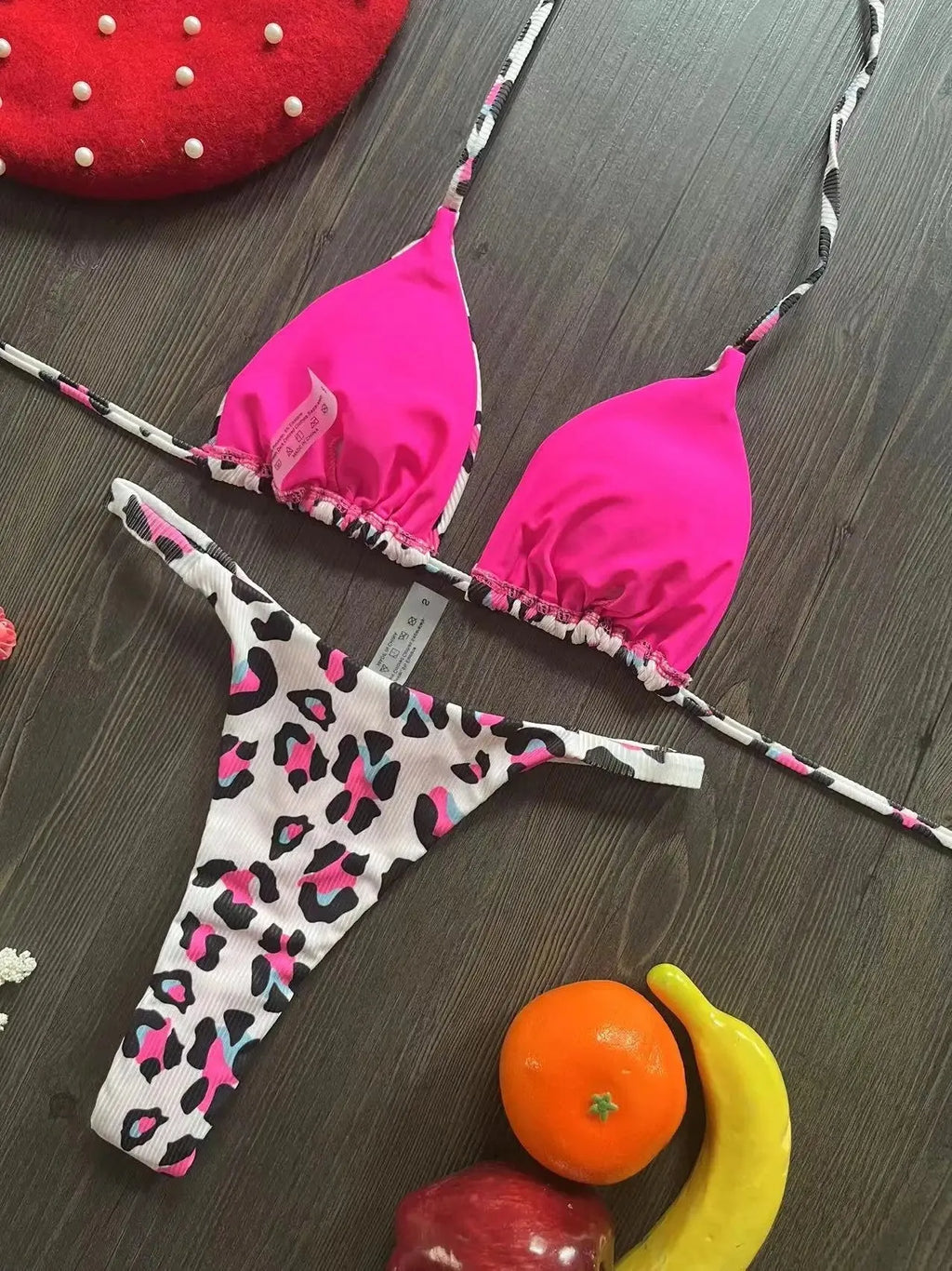 Women's printed bikini swimsuit in a briefs style with quick-dry fabric, shown in colour RT2110.