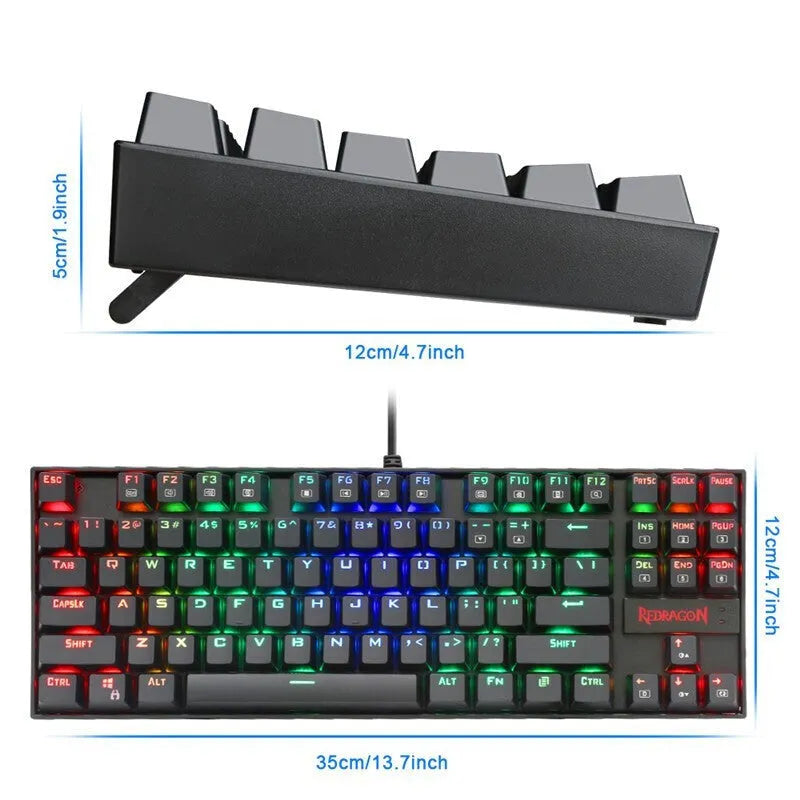 Monochrome luminous wired mechanical green axis keyboard set with mouse and headphones on a desk