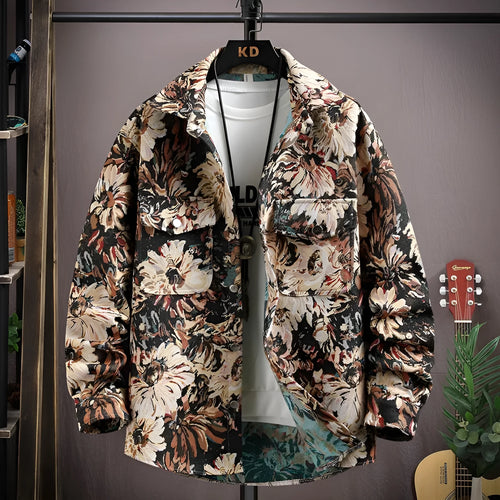 Casual lapel shirt coat with straight hem design and long sleeves in multiple colour options