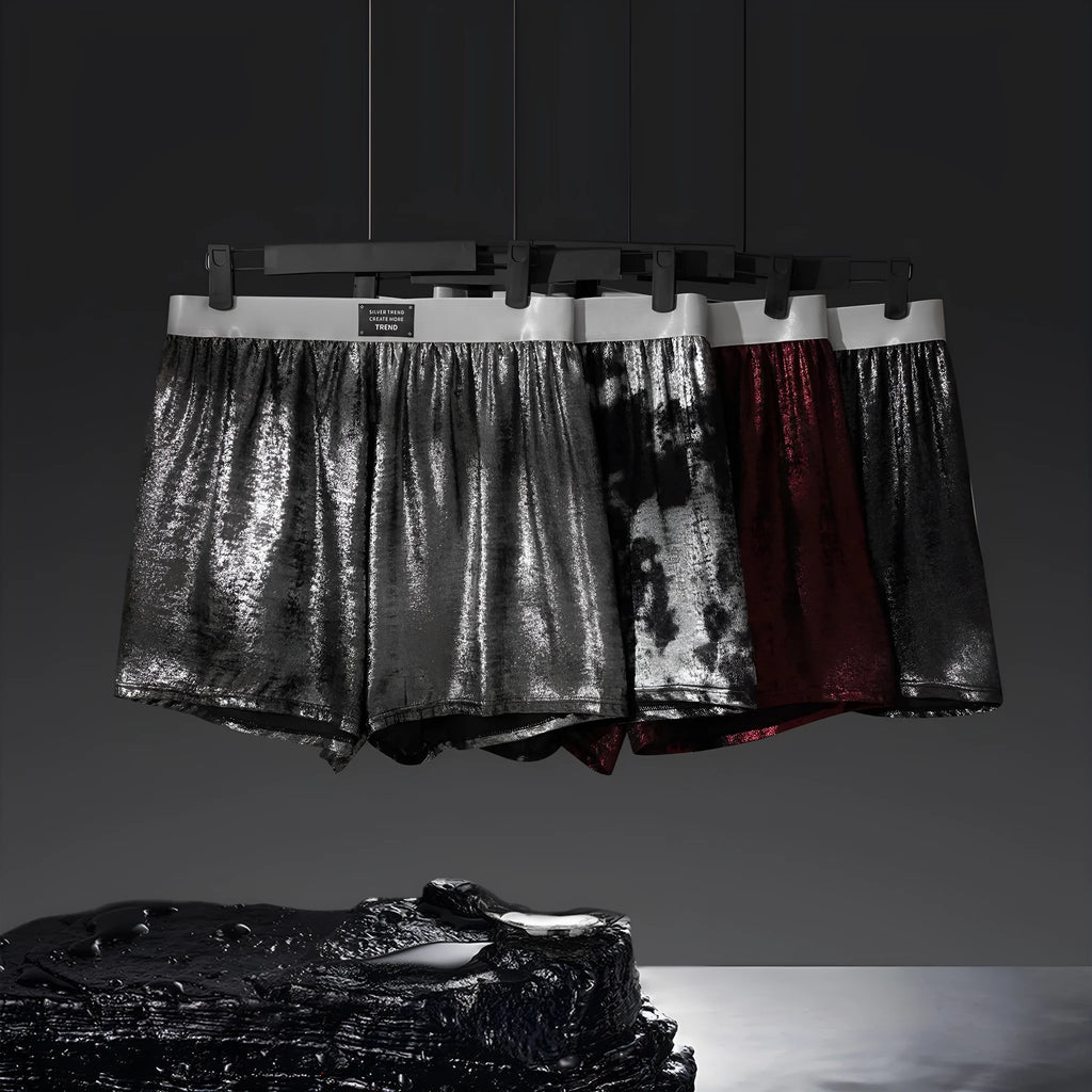 Galaxy Reflective casual woven loose underwear in mid waist design with polyester construction
