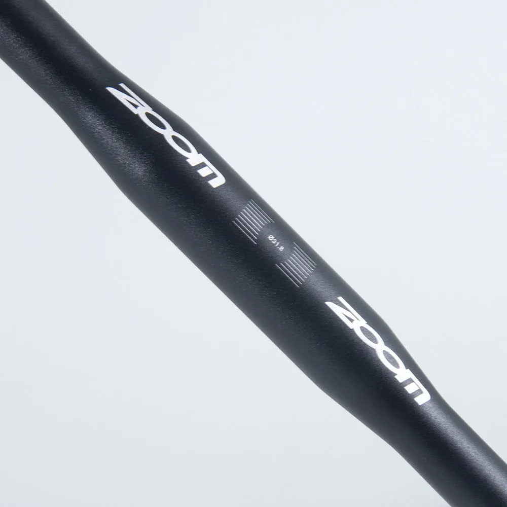 Black aluminium alloy road bike drop handlebar showing 420mm width and 31.8mm clamp area.
