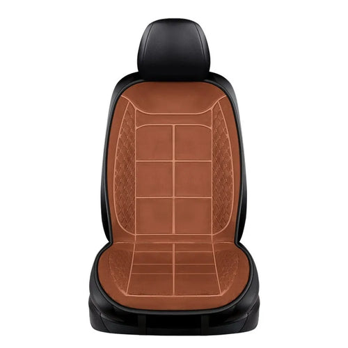 Auto heating car cushion with cotton filling in beige, black, or coffee colours for single or double car seats