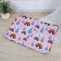 Reusable waterproof pet urine pad with animal print design and non-slip cloth backing