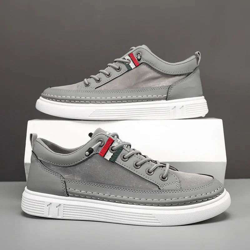 Men's high-cut casual sneakers in black with a round toe, PU upper, and PVC sole.