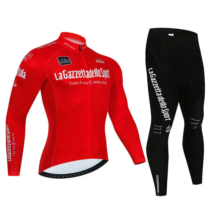 Women's autumn long sleeve cycling suit, polyester top and pants set in sizes XS to XXXL