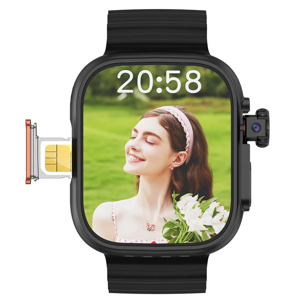 Smart watch with TFT screen, touch button, step counter and camera, available in gold, black, silver white or pink
