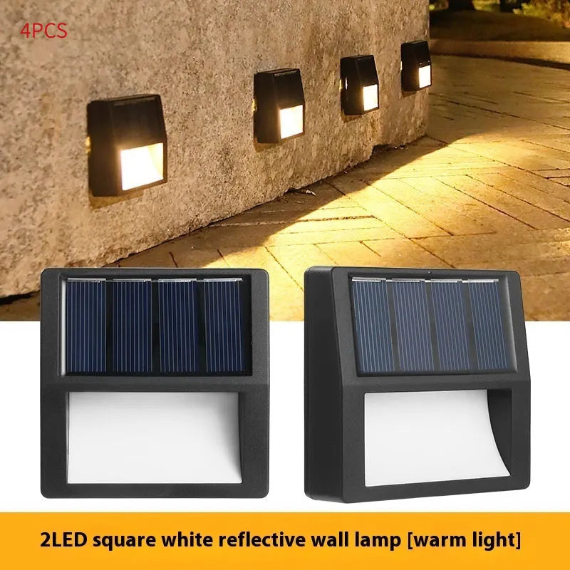 Plastic solar outdoor yard lamp with abstract design, 80 x 80 cm, rainproof LED garden light in warm white finish