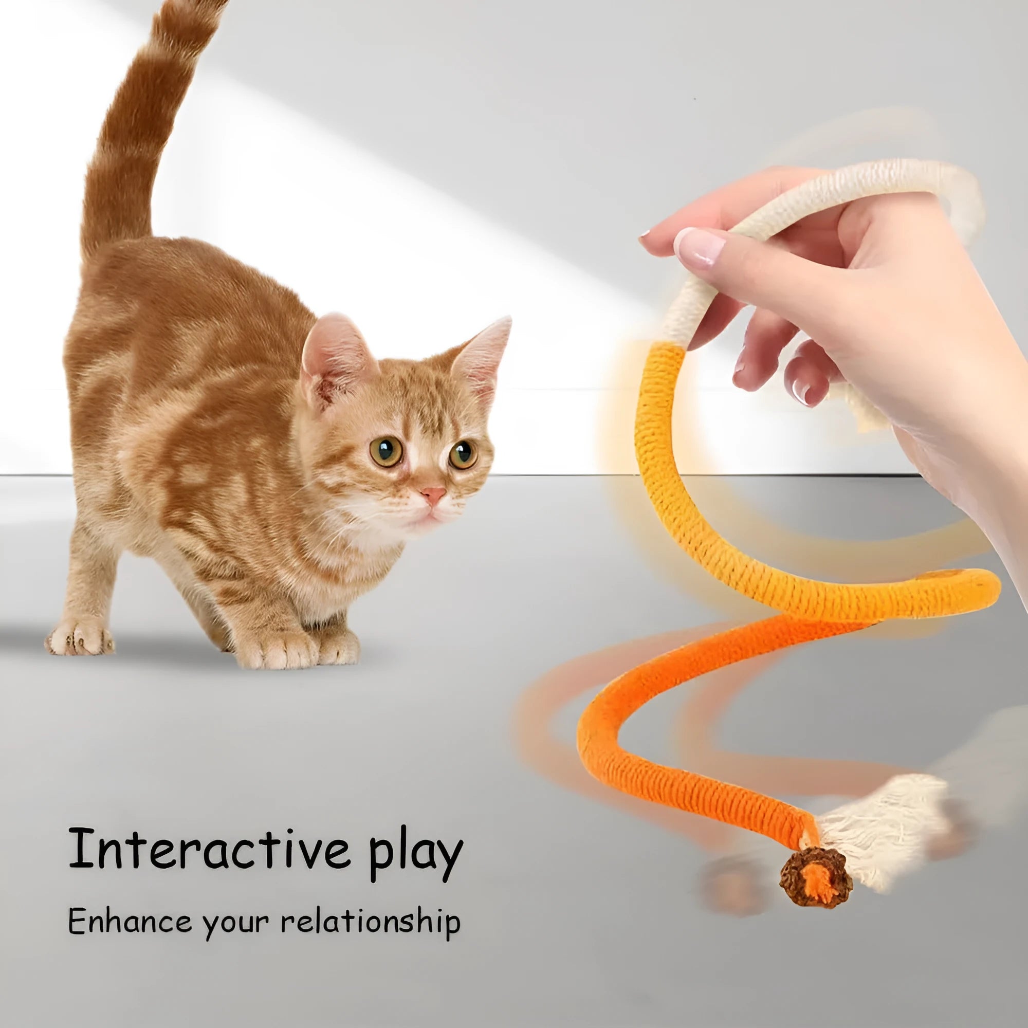 70cm cotton cat bite rope toy in purple, orange, or red/green colours for chewing and play