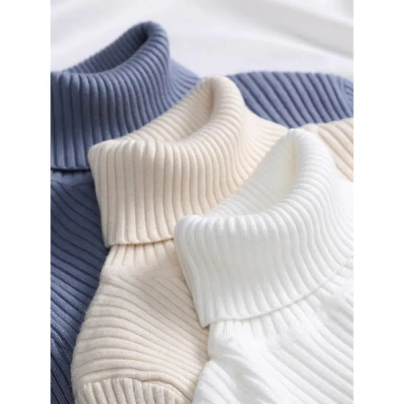 Slim fit turtleneck sweater top in black, white, brick red and other colours, sizes S to XL