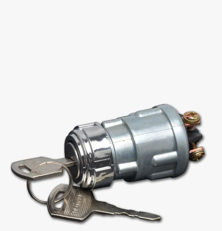 Pure copper vehicle ignition switch with key for trucks and forklifts.