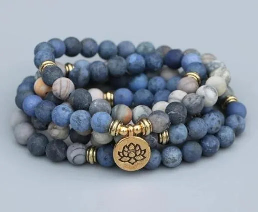 Natural stone alloy bracelet showing volcanic pattern with adjustable 6cm length