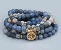 Natural stone alloy bracelet showing volcanic pattern with adjustable 6cm length