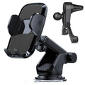 Universal car phone holder with suction cup and air outlet bracket options, shown as a single car bracket.