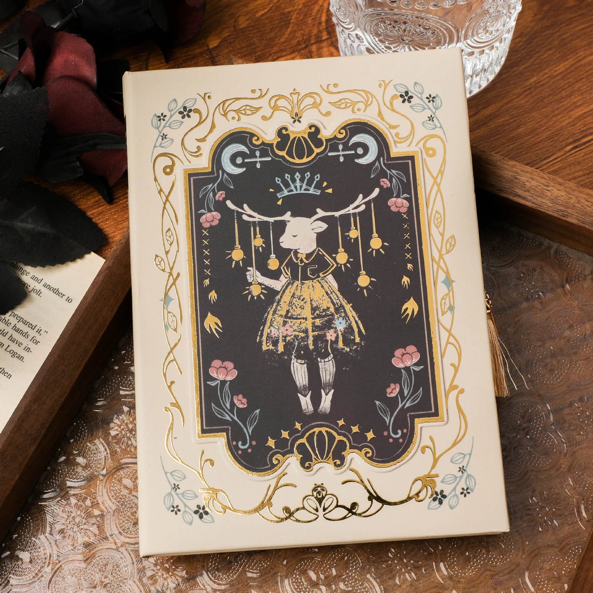 Thalo Gothic style retro art A5 notebook showing three cover colour variations