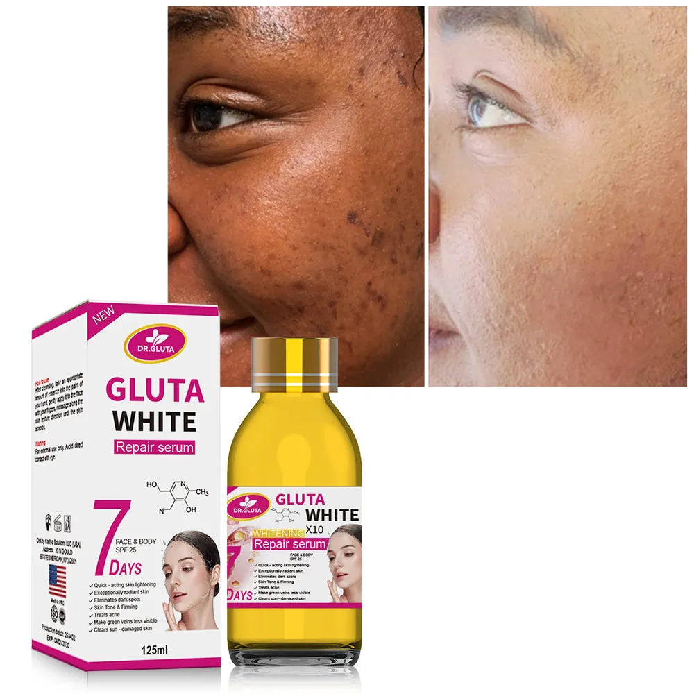 Glutathione Whitening Serum 125ml bottle for face brightening and anti-aging treatment