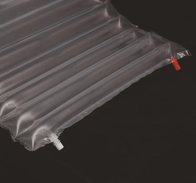 Transparent outdoor inflatable airbed measuring 200cm long by 60cm wide.
