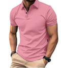 Men's slim fit short sleeve casual shirt in a solid colour cotton polyester blend fabric.