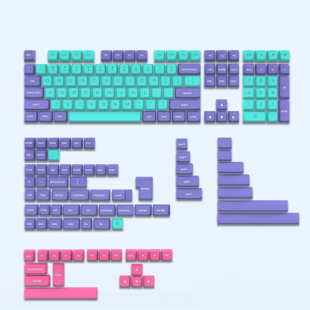 189 key PBT keycap set in Klein blue for mechanical MX switch keyboards