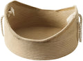 Wicker cat basket bed with integrated corrugated cardboard scratching panel, shown in large and small sizes.