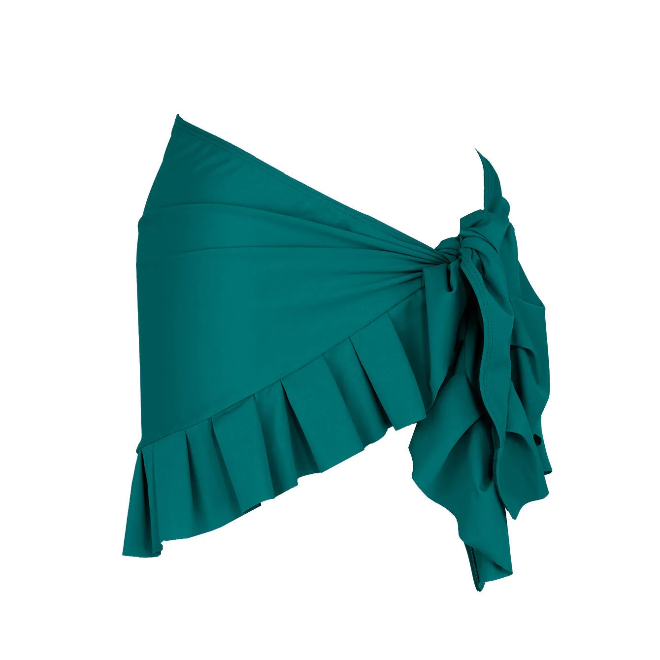 Women's single-shoulder tube top one-piece swimsuit with high waist in solid colour.