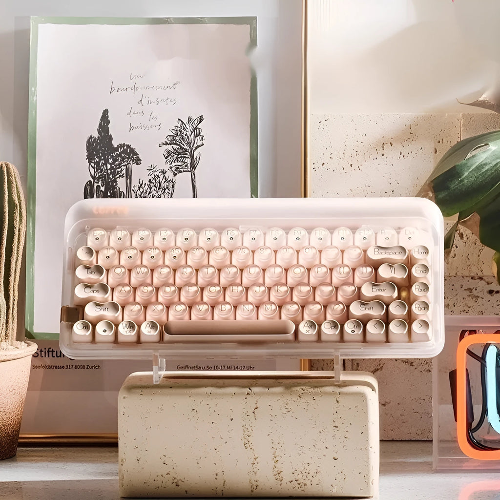 Liquid Foundation 84-key wireless mechanical Bluetooth keyboard set with mouse, calculator, and pickup light.