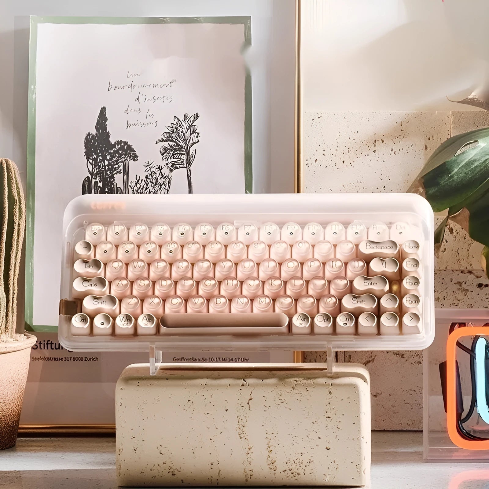Liquid Foundation 84-key wireless mechanical Bluetooth keyboard set with mouse, calculator, and pickup light.