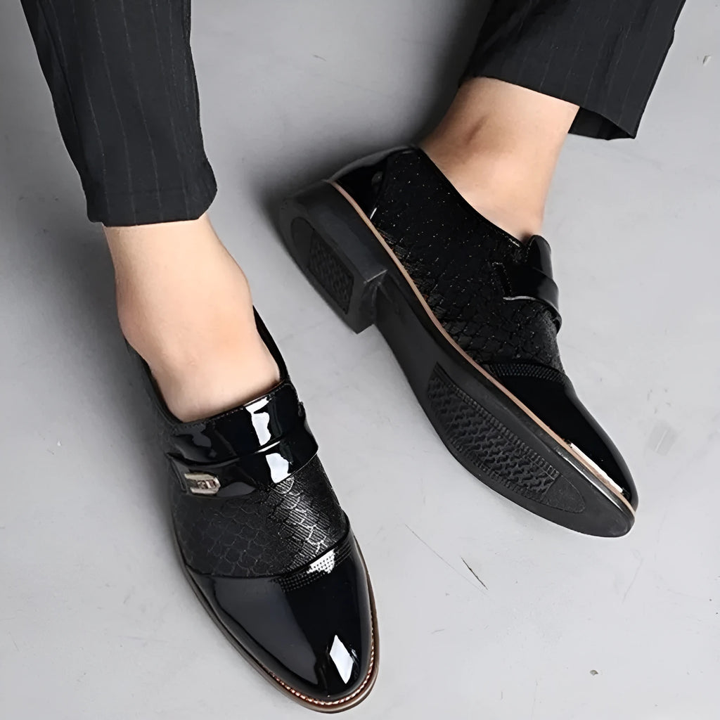 Big Code men's cowhide leather casual shoes in black or brown, flat heel, sizes 38-48