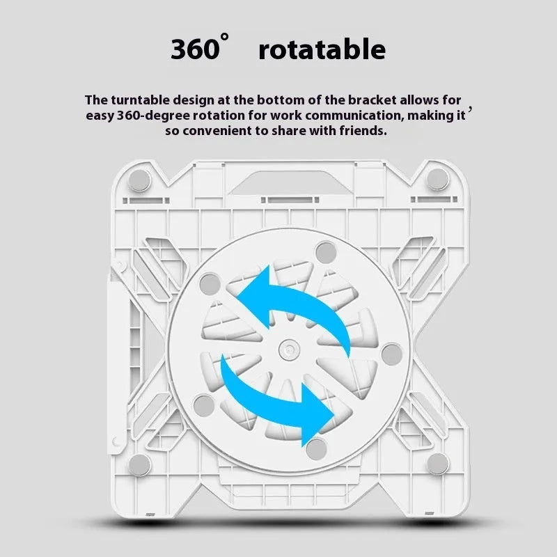 Black ABS plastic laptop cooling bracket showing 300x200mm dimensions and elevated design