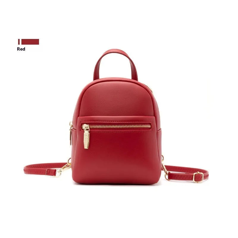 Soft PU mini backpack in street trend style with three-dimensional pocket and six colour options