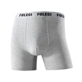 Men's lengthened cotton sports underwear in black, high waist anti-wear four-corner design, knotted fabric