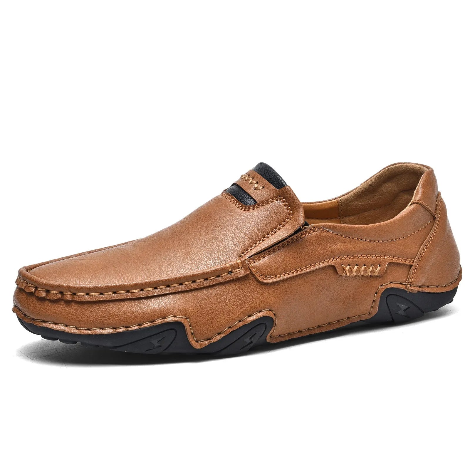 Casual slip-on shoes in multiple colours with a microfiber upper and flat rubber sole.