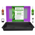 Shallow cut flower plate and pollen tray set in plastic and stainless steel for farm use
