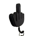 Wooden middle finger desk key hook with single hook design and 2kg capacity in modern minimalist style