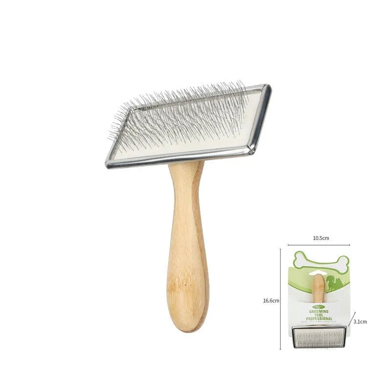 Wooden pet comb for dogs and cats hair removal brush with multiple size and material options