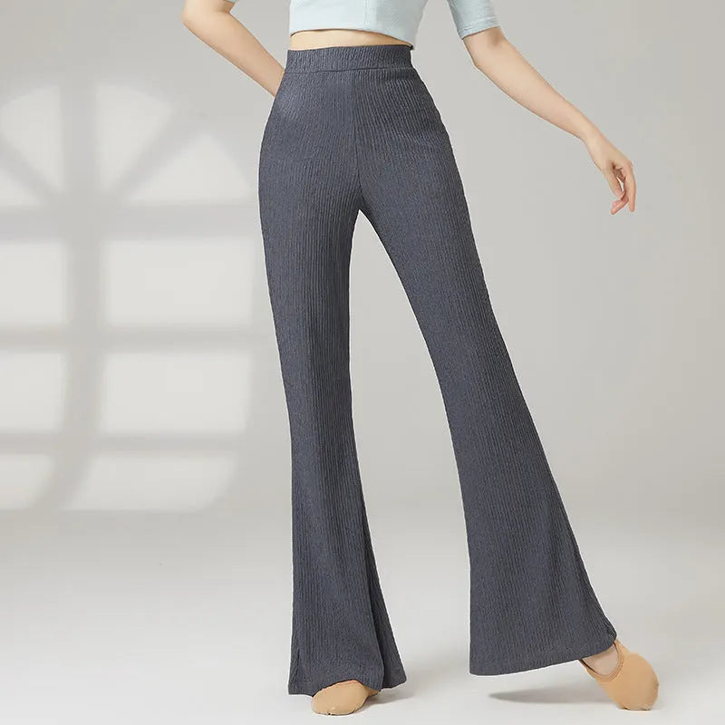Female classical dance practice pants in polyester fibre available in five colours for sports dance training.