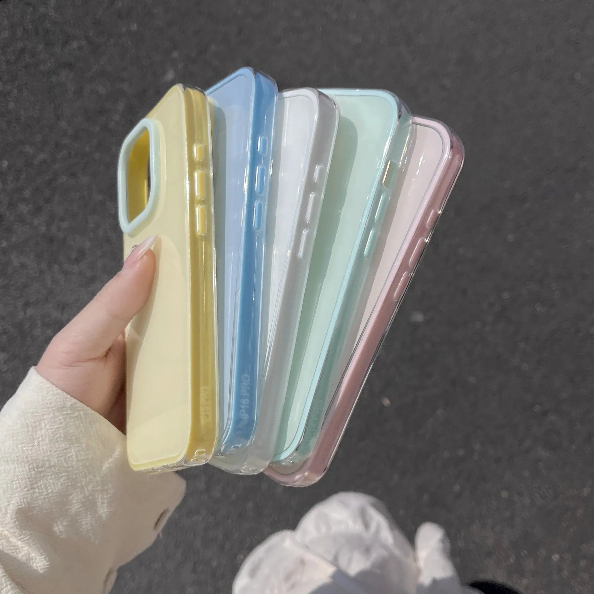 Simple solid colour jelly TPU phone case for iPhone 11 to 16 Pro Max in blue