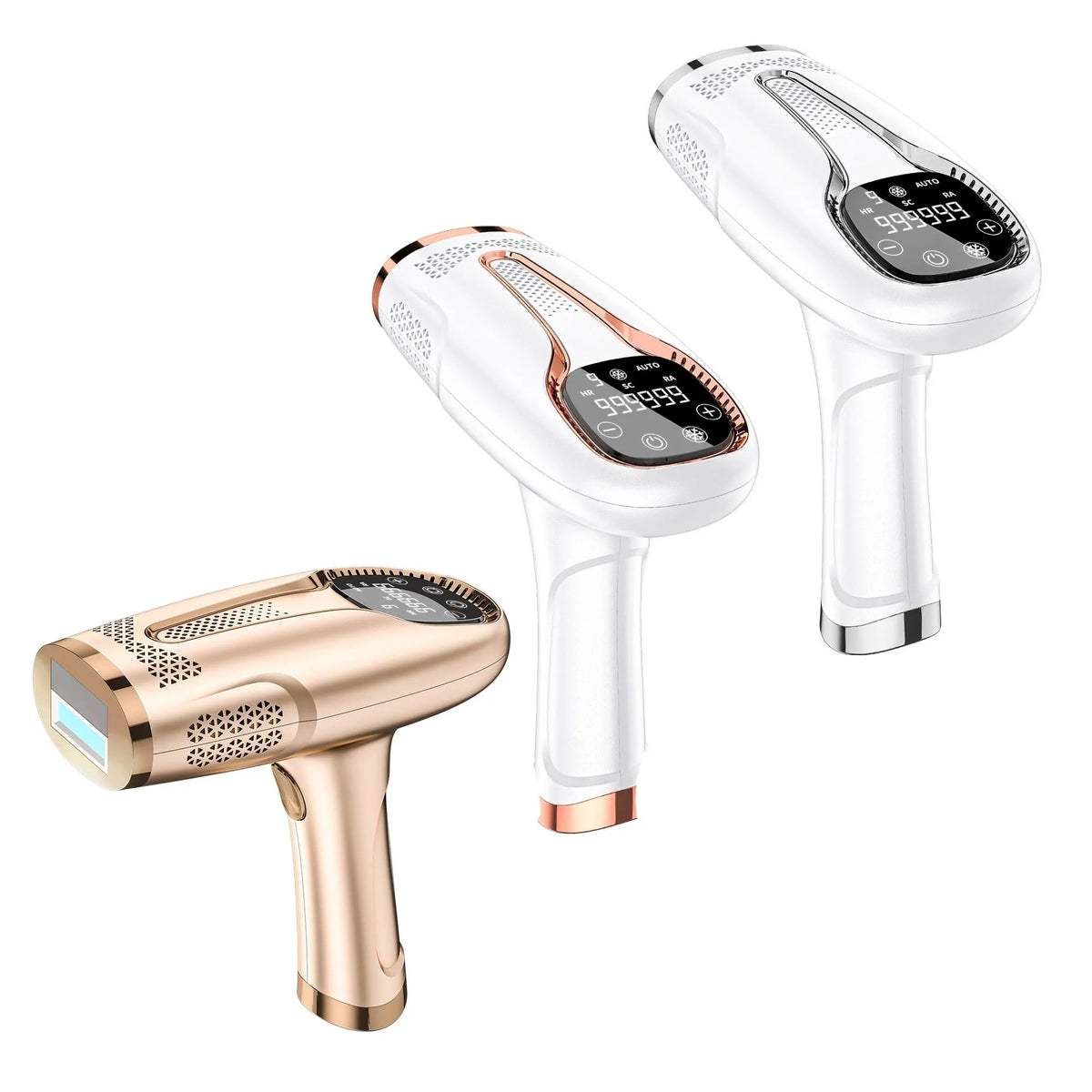 White handheld photon rejuvenation hair removal device with 48W AC power and freezing point option