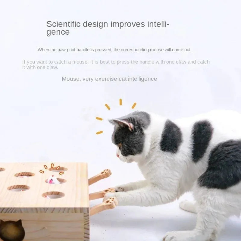 Cardboard cat scratcher and whack-a-mole toy in cloud gopher design for indoor adult cats